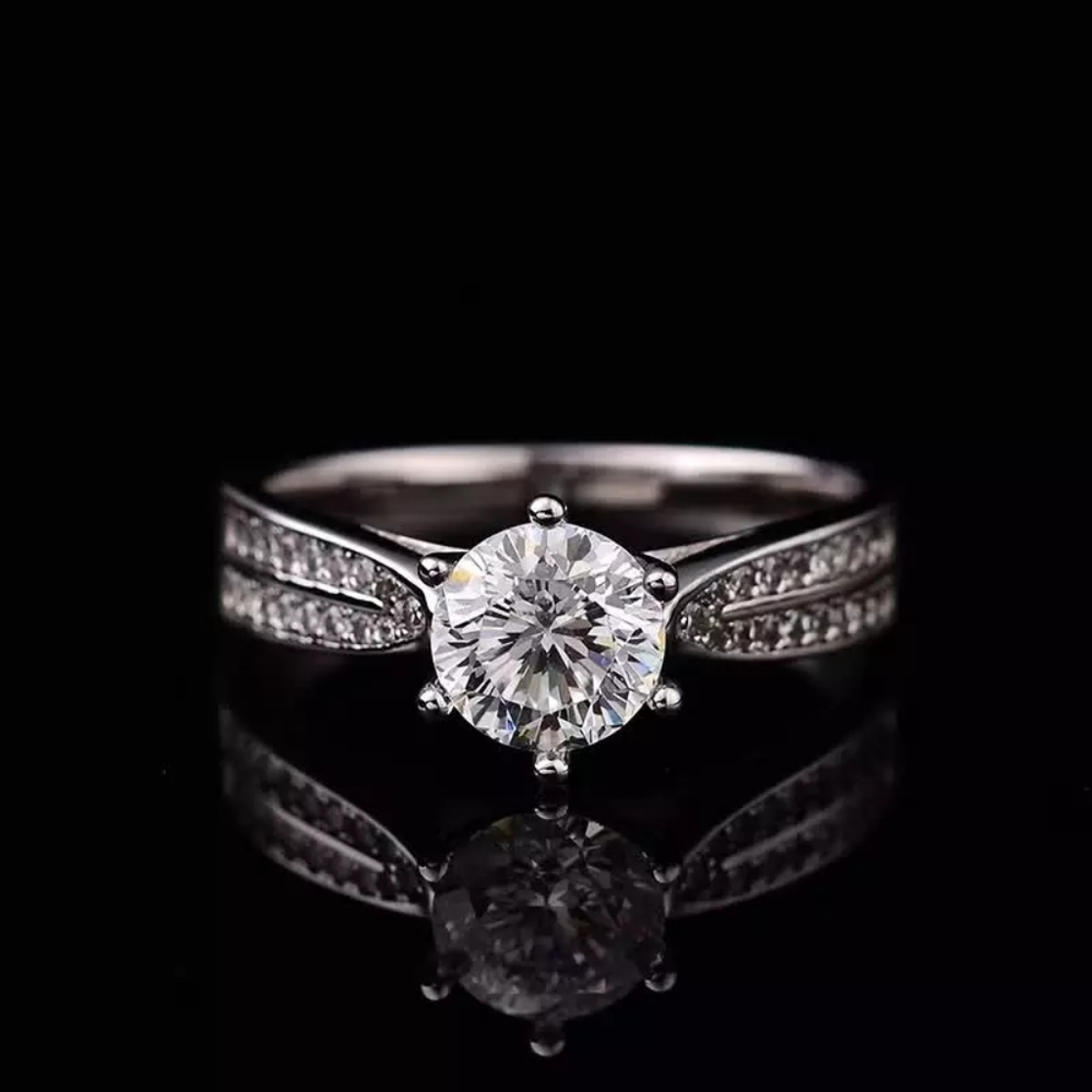 NEW LUXURY Round Perfect Cut Diamond Ring - Picture 1 of 4